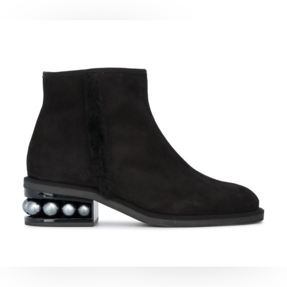 NICHOLAS KIRKWOOD Casati PEARL Black Suede Ankle BOOTS